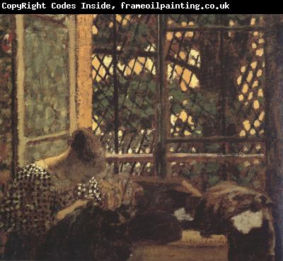 Edouard Vuillard Woman sewing Before a Garden (nn020